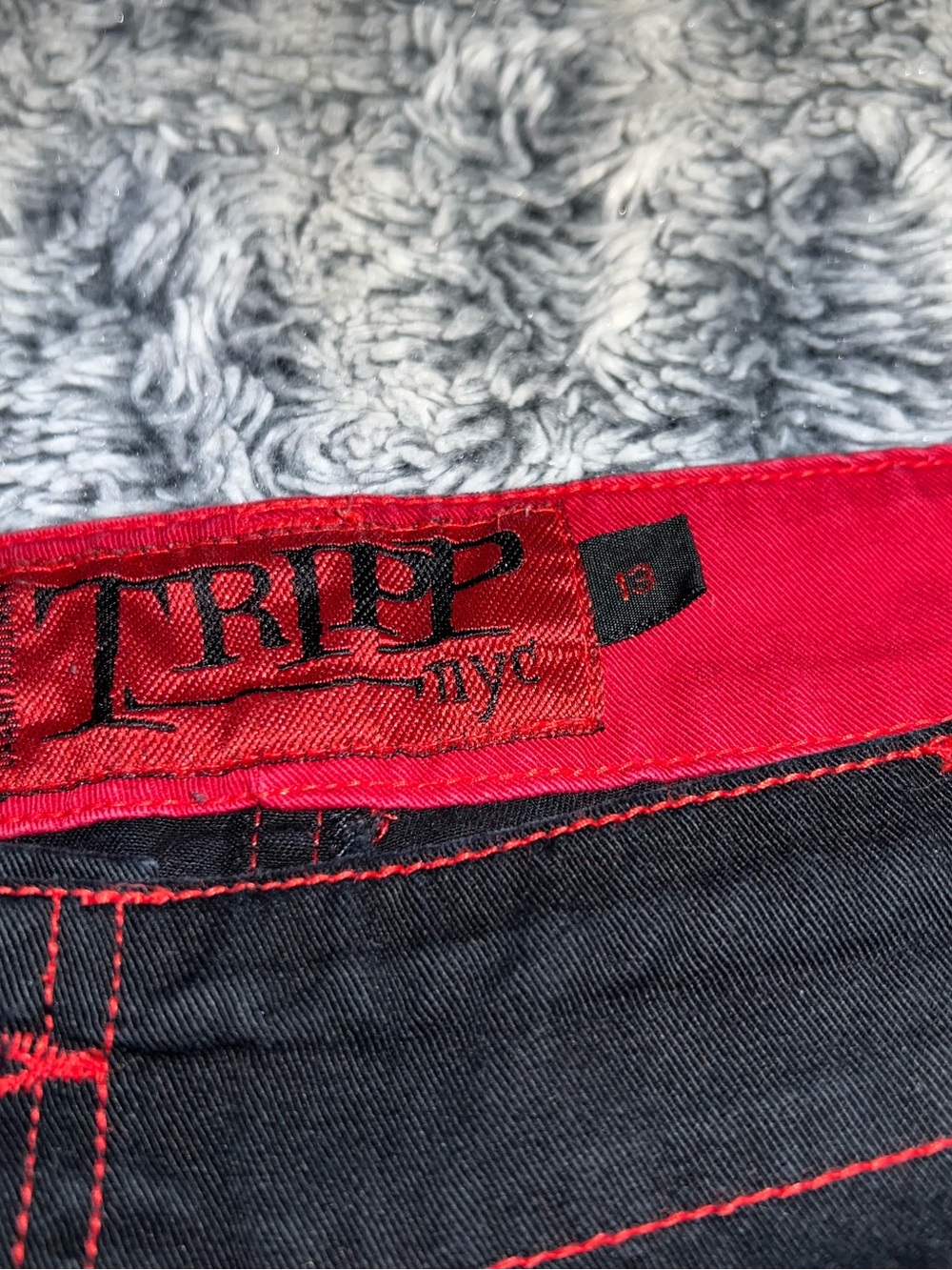 Tripp Nyc Flare Pants Jeans With Straps Size 13 Emo Rave Goth Y2K Stars Skull - Picture 8 of 16